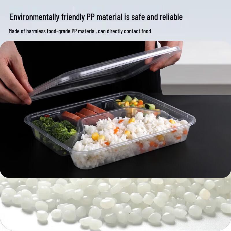 Glazed Summer Food Grade 6-Compartment Disposable Lunch Box Sets