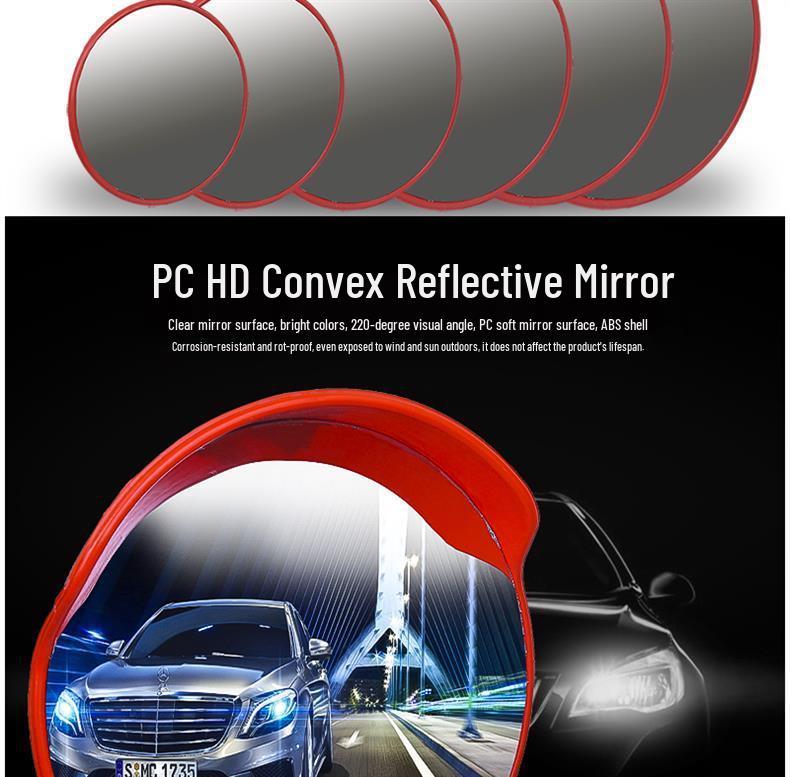 80cm Wide-Angle Outdoor Traffic Convex Mirror for Blind Spots and Corners