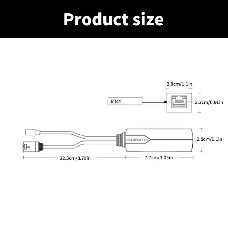 Durability Plastic USB C POE Splitter POE to USB C Power Transform, 48V to 5V for Various Devices Low Voltages Devices