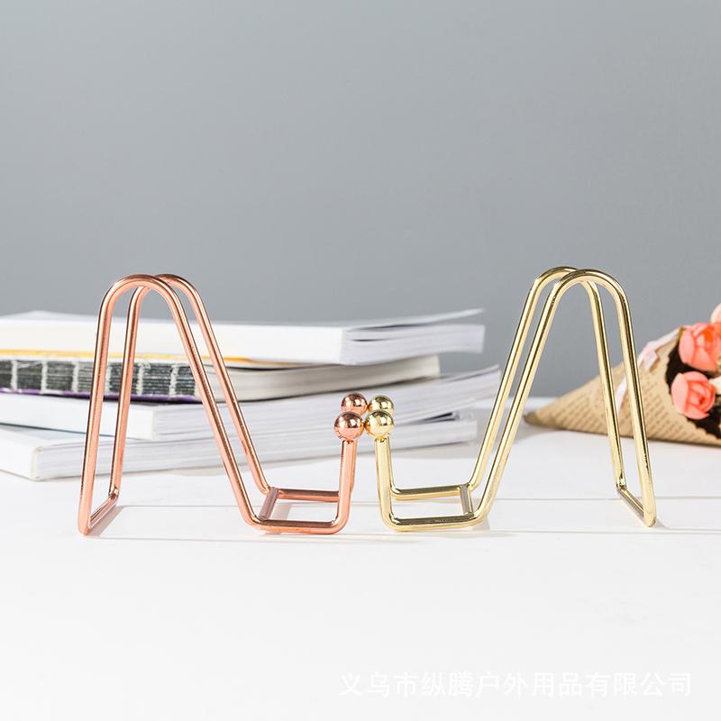 Rosegoud Fotolijst Standaard Boekenplank Opbergrek Boek Display Standaard Decoratieve Borden Standaard Houder Kunst Display Standaard