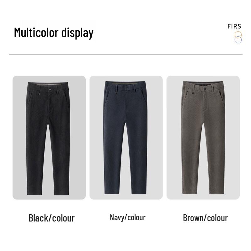 Shanshan Men's Thickened Corduroy Straight-Leg Business Casual Trousers