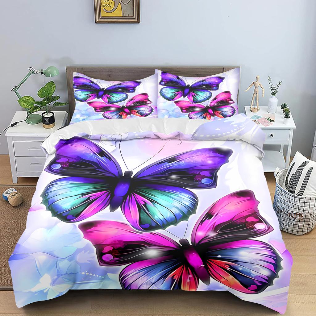 Comforter Butterfly Anime Home Bedroom Comforte Nordic Polyester Material Suitable For Children And Adults 2/3-Piece Set