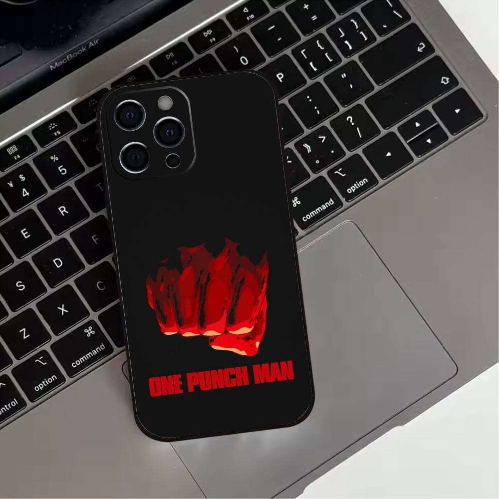 HOT Anime 12O-One P-Punchs Man Phone Case For iPhone17,16,15,14,13,12,11 Plus,Pro Max Soft Black Cover