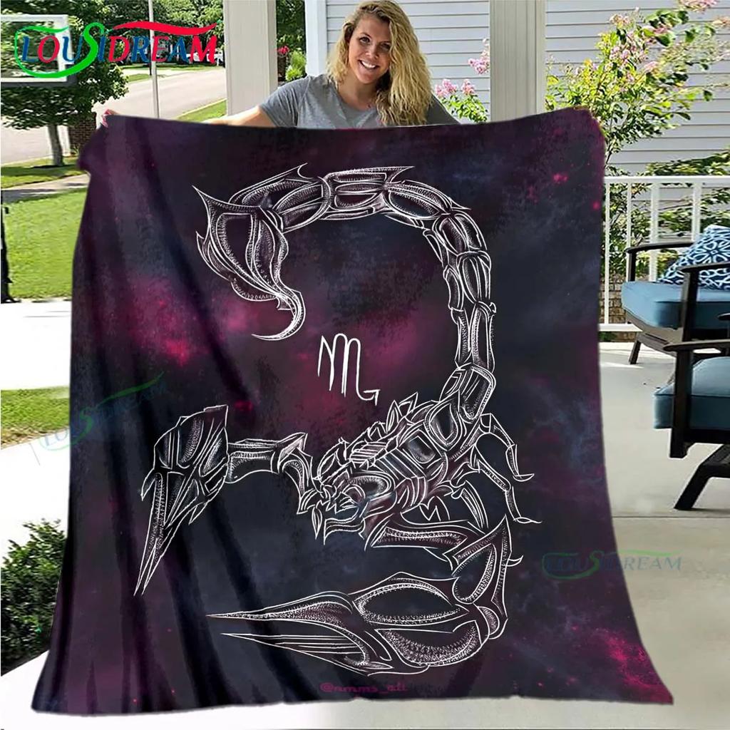 Heet Schorpioenpatroon Deken Flanel Dunne Deken Draagbaar Huis Reizen Kantoor Lunchpauze Deken Verjaardagscadeau