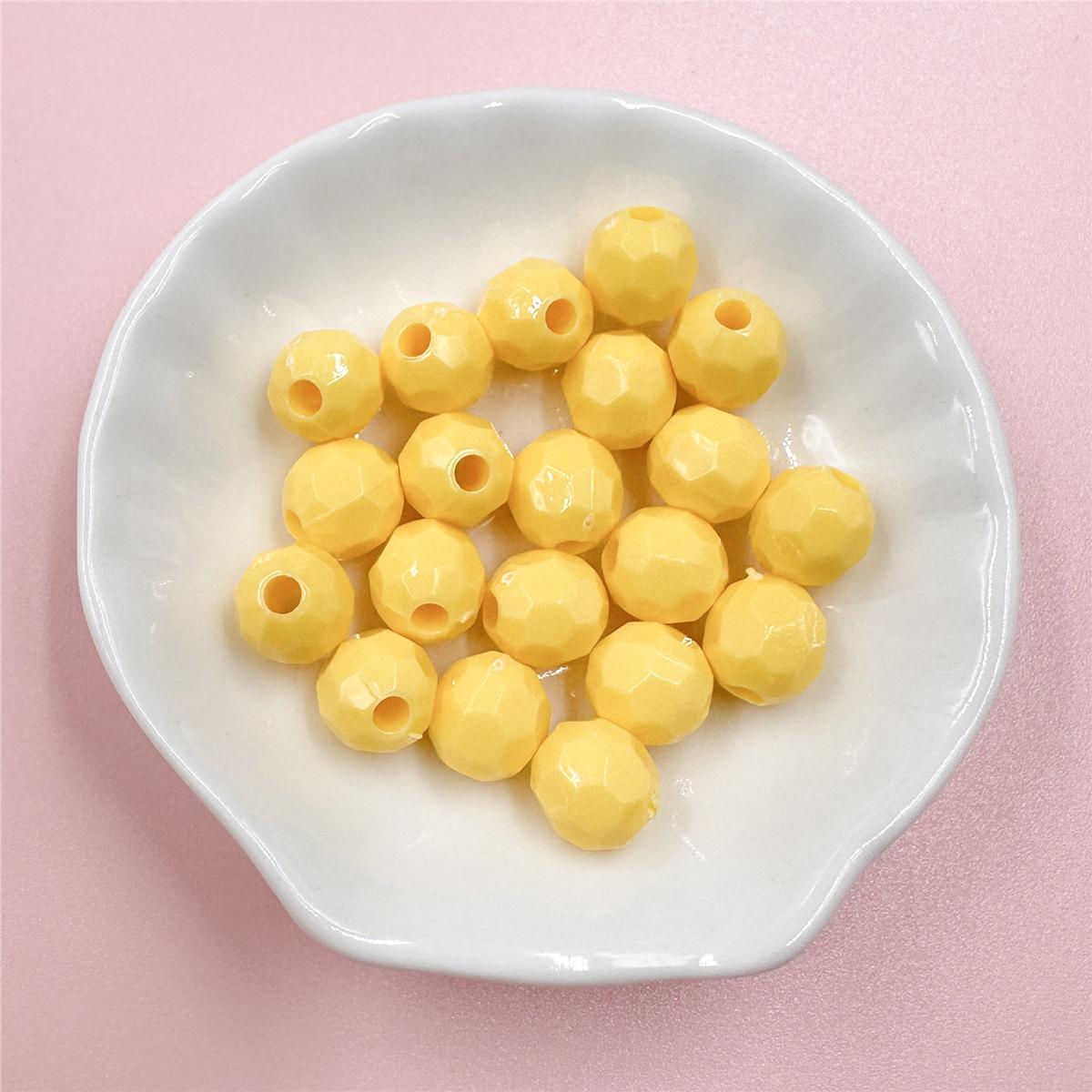 

20 шт. 10 мм конфетного цвета диско-шар акриловые круглые бусины материалы для изготовления ювелирных изделий бисерные аксессуары жёлтый