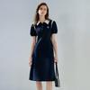 Chuyu Damen Colorblock Polo T-Shirt Kleid