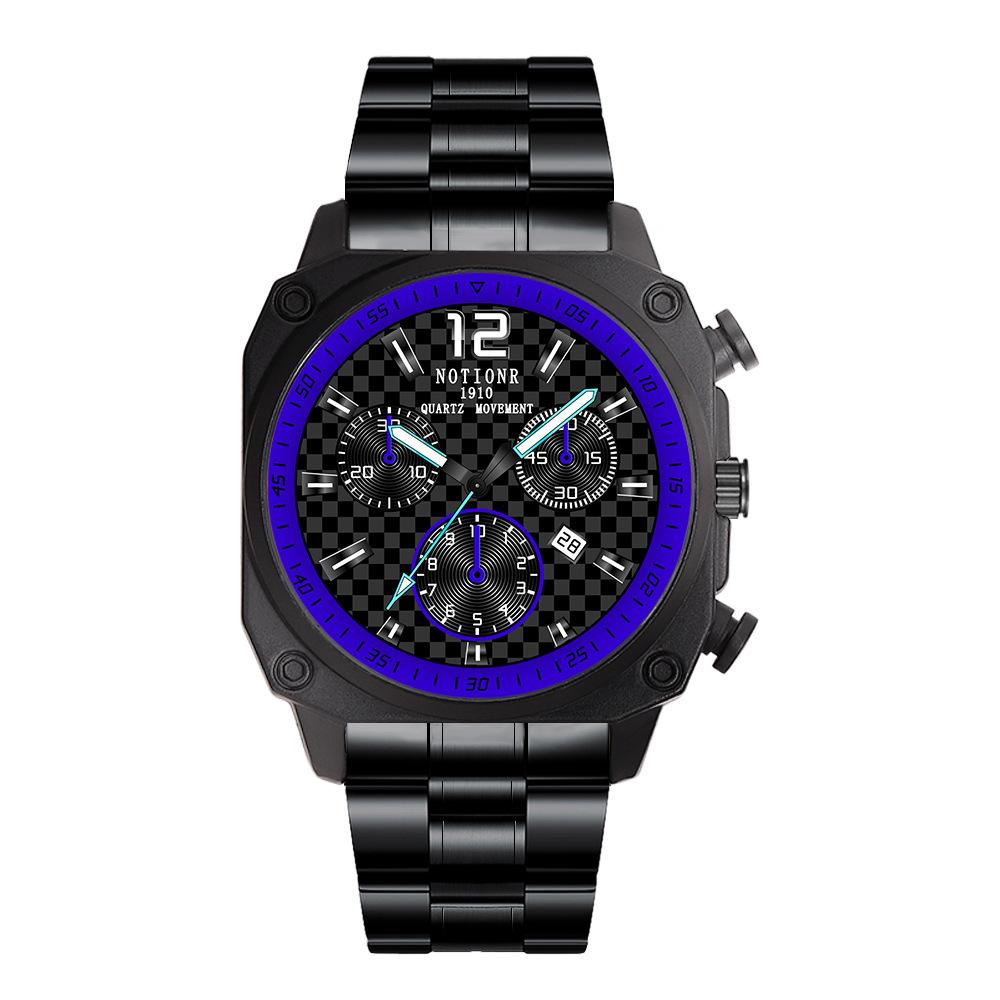 

Casual Watch Trend Men s Watch Multi-dial Watch Large Dial Watch Sport Men s Watch Calendar Watch Stainless Steel Watch чорний/синій