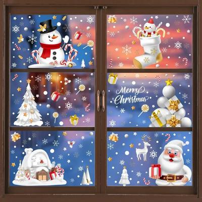 Christmas Window Stickers Christmas Wall Sticker Kids Room Wall Decals Merry Christmas Decorations For Home New Year Stickers