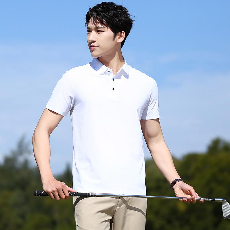 Selected Popular Nylon Fabric Dad s Summer Clothing, Middle-aged Men s Short Sleeved T-shirt Summer Ice Silk Quick Drying Mid XS белый