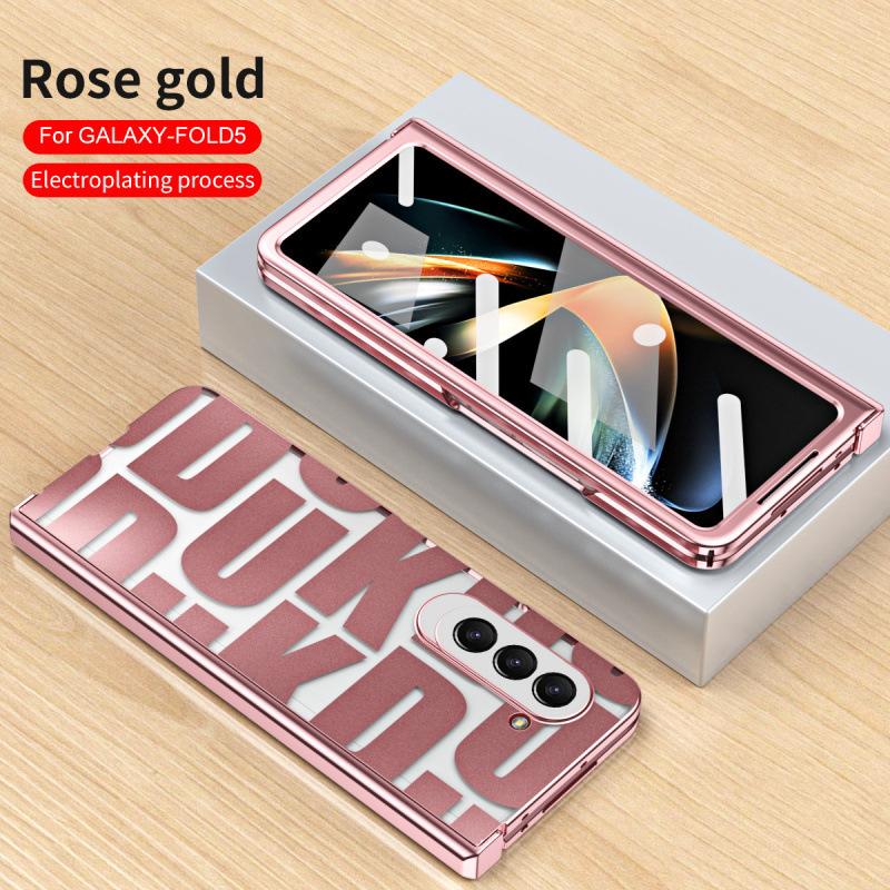 

Подходит для чехла для мобильного телефона Samsung Fold 5, складного экрана FOLD4/3, фирменного гальванического прозрачного шарнира с защитой от падения Samsung FOLD6