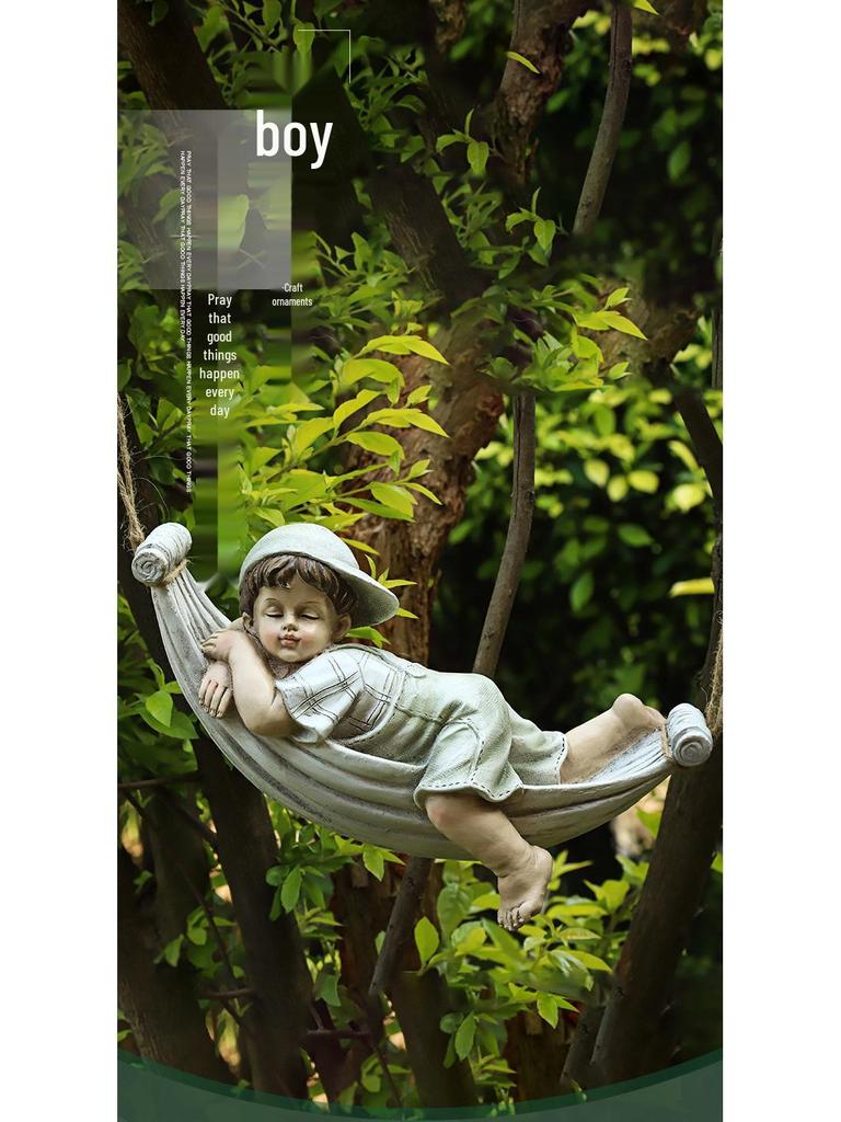 Retro European Style Cartoon Character Garden Ornament Resin Handicraft for Home Landscaping