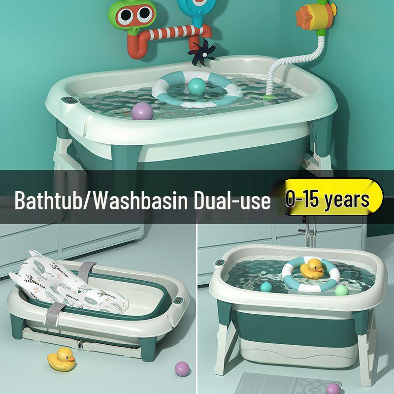 Foldable Children's Bath Bucket: Large & Small Sizes for Baby and Child Swimming and Bathing