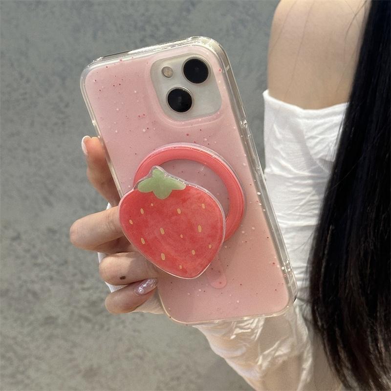 Korejský Roztomilý Jahoda Meloun Magnetický Držák Grip Tok Griptok Stojan na Telefon Podpora Pro iPhone 16 Pro Pad Magsafe