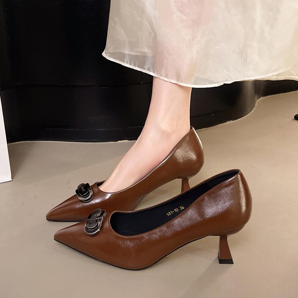 Fashion Low Heel Slip On Women Mary Jane Shoes Fashion Shallow Pointed Toe Shoes Outdoor Party Dress Ladies Shoes