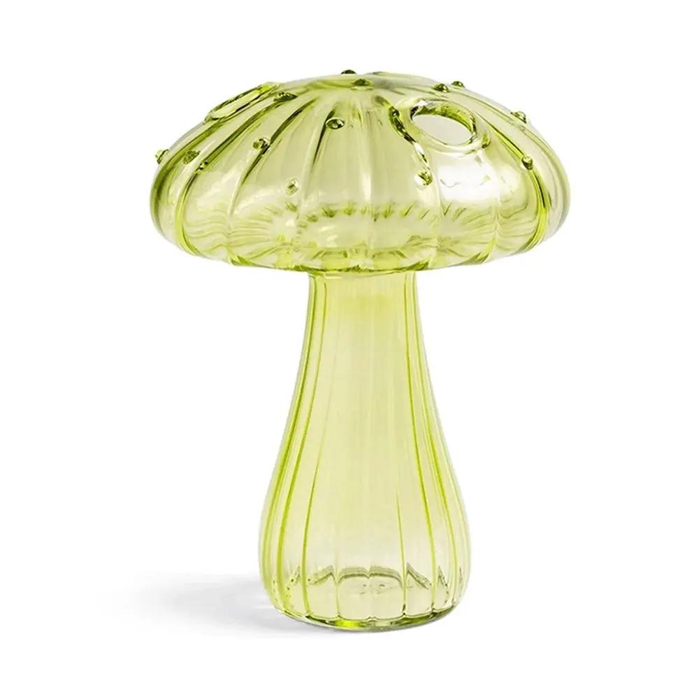 Pilzförmige Blumenvase, transparente Glasvase, Pflanzen-Hydrokultur-Aromatherapie-Flasche, Desktop-Dekoration, Ornament