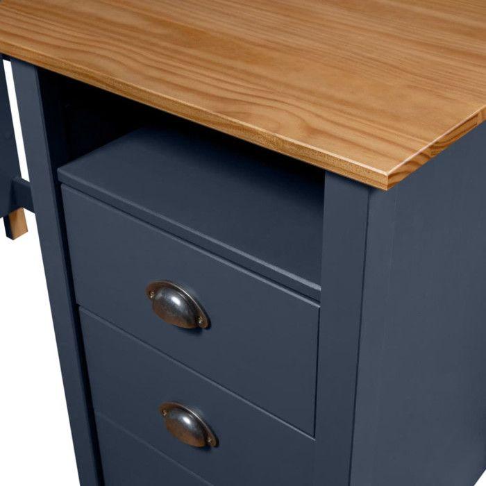 VidaXL Bureau Hill Range Gris 150x50x74 cm Bois de pin solide
