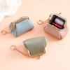 Soft Leather Kiss Lock Wallet Solid Color Change Pouch with Keychain  Earrings Accessories