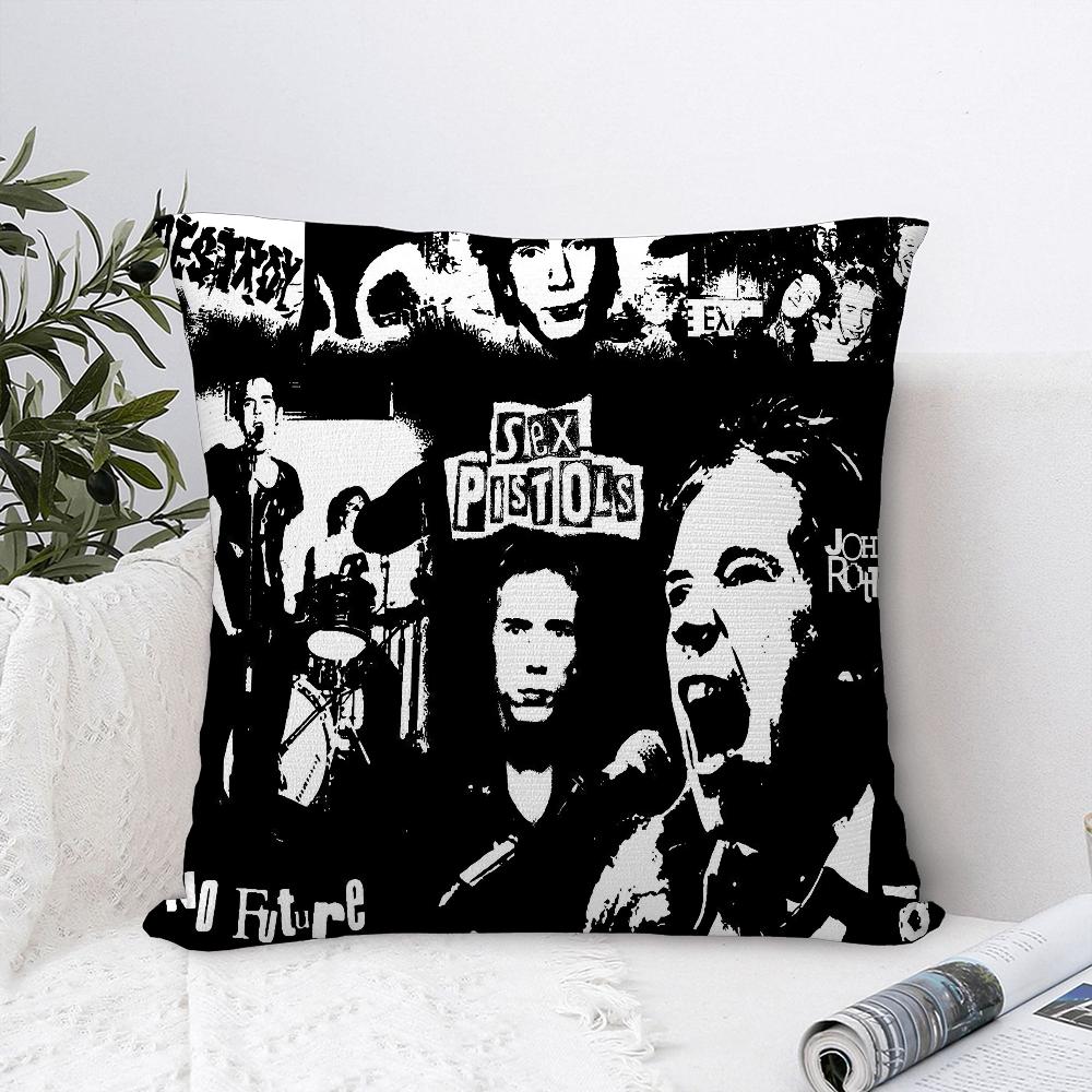S-Sex P-Pistols Band Pillow Case Sofa Decorative Home Double-sided Print Plush Square Throw Pillow Covers Cushion Decor Cover
