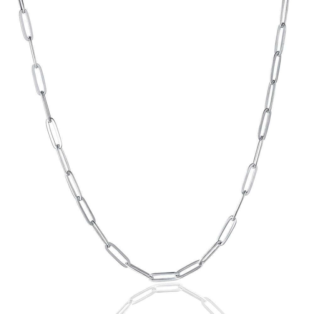 [Your and My Jewelry Box] SILVER925 Necklace, Paperclip Chain, 50cm, Unisex