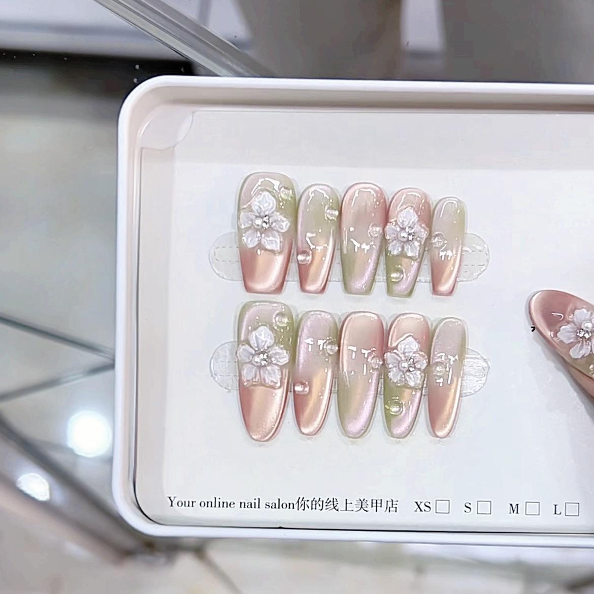 

Чистый, замешанный вручную новый весенний цветок, трехмерный, с пятью лепестками, светоизмеряющий, кошачий глаз, темпераментный, ноготь large L