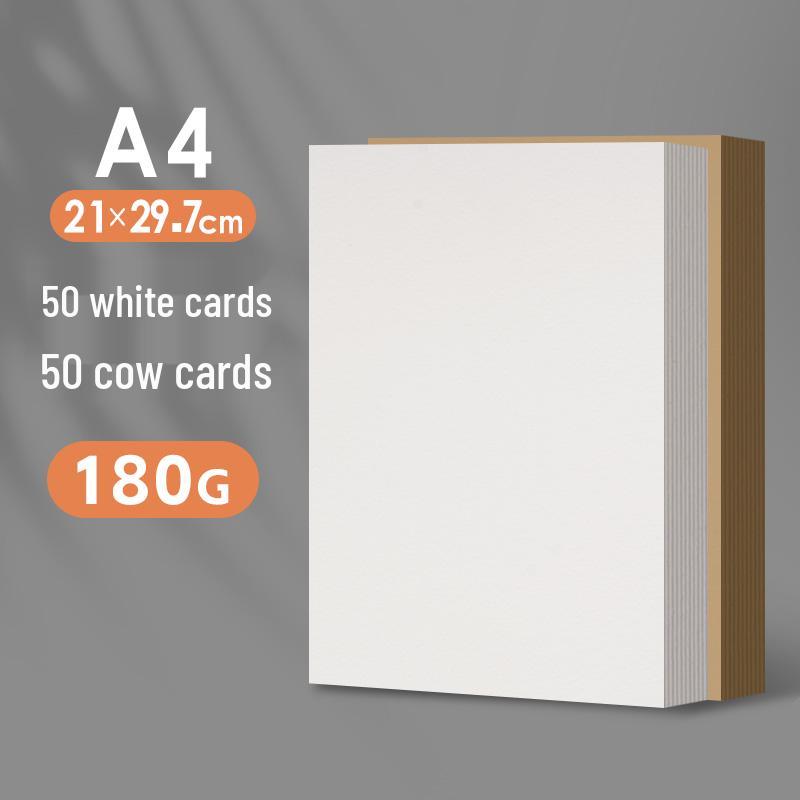 A4 White Cardstock, Black & Colored Paper, Thickened for DIY Kindergarten Crafts & Projects, A3/A4 Size.