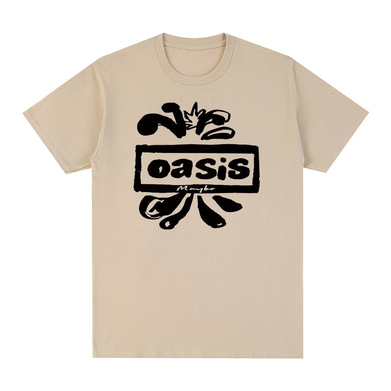 Oasi Band Logo Vintage T-shirt Rock Liam Gallagher British Music Albums Cotton Men T shirt New Tee Tshirt Womens Tops