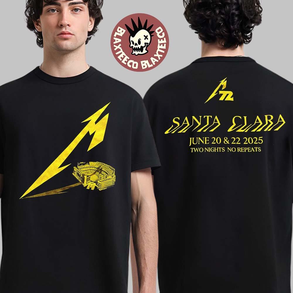 

Футболка Metallica M72 Санта-Клара 2025 Два Вечера Без Повторов Двусторонняя Футболка Унисекс XXXXL