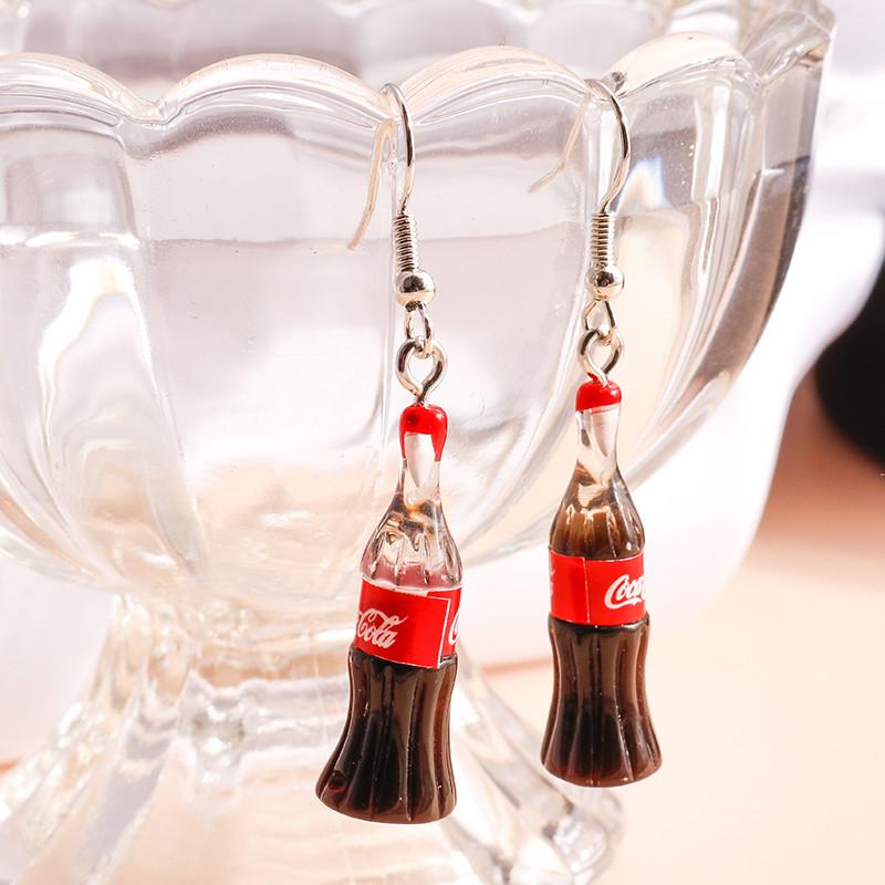 Fashion Resin 3D Drink Cup Drop Earrings for Women Girl Beer Milk Tea Ice Cream Dangle Earrings Jewelry Gift
