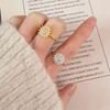 ZAKOL Fashion Crystal Sunflower Rings For Women Elegant Clear Zirconia Adjustable Flower Ring Engagement Wedding Zircon