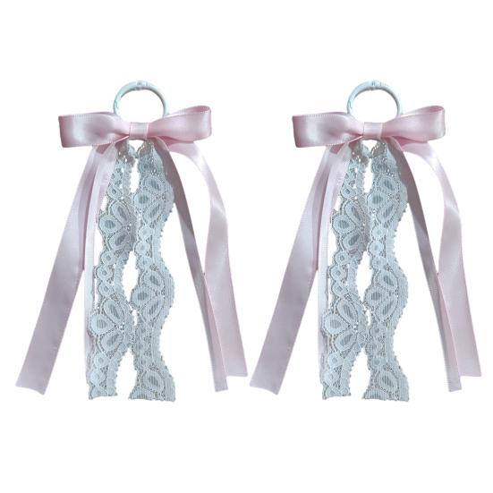 2 Pcs 2Pcs Ribbon Bow on Design Satin for Women
