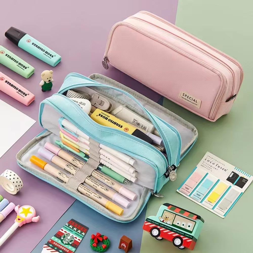 Multilayers Pencil Case Large Capacity Stationery Storage Pouch  for Office School Supplies