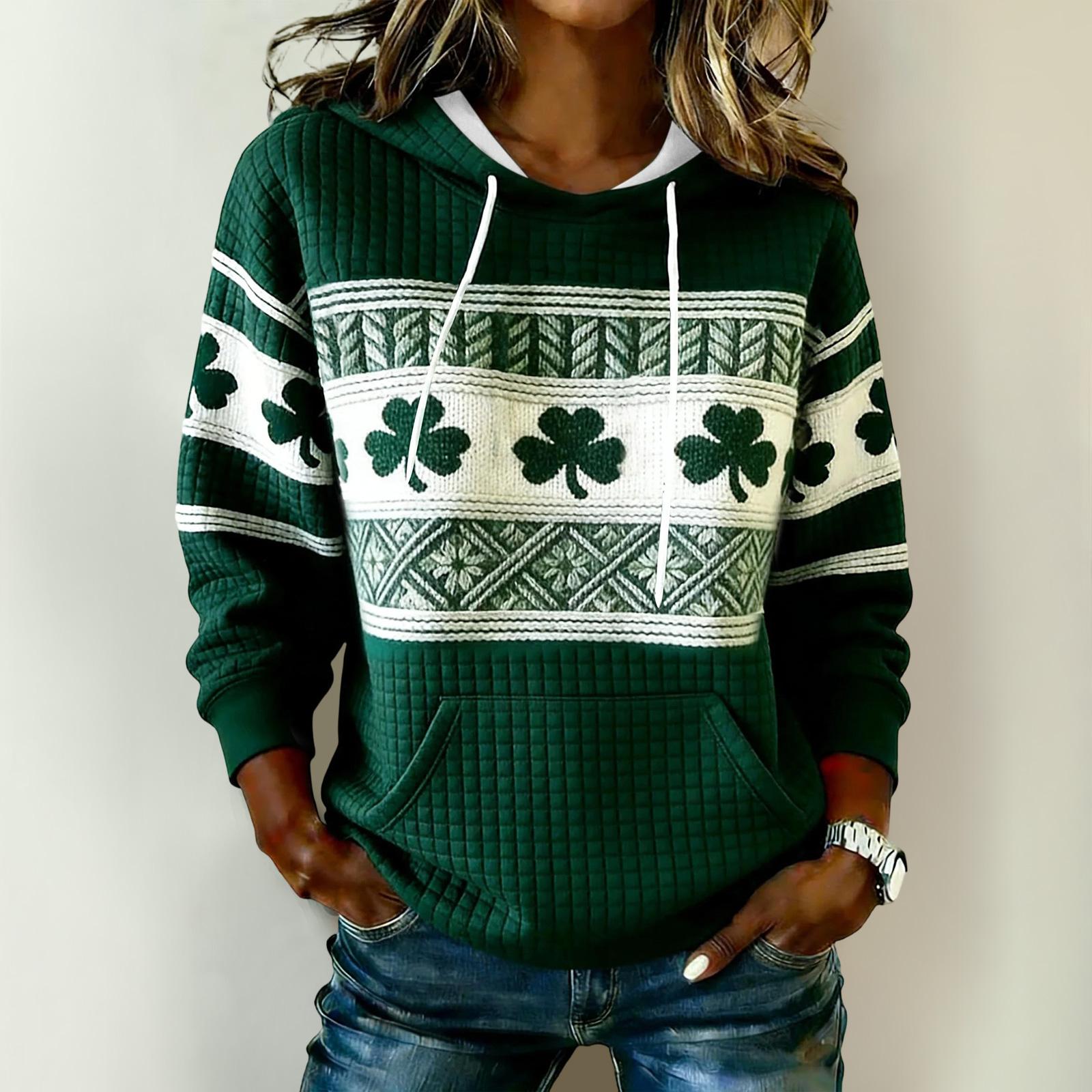 Women S St. Patrick s Day Sweater Cute Fun Patrick s Day Sweater Spring  Long Sleeve Knitted Sweater XL