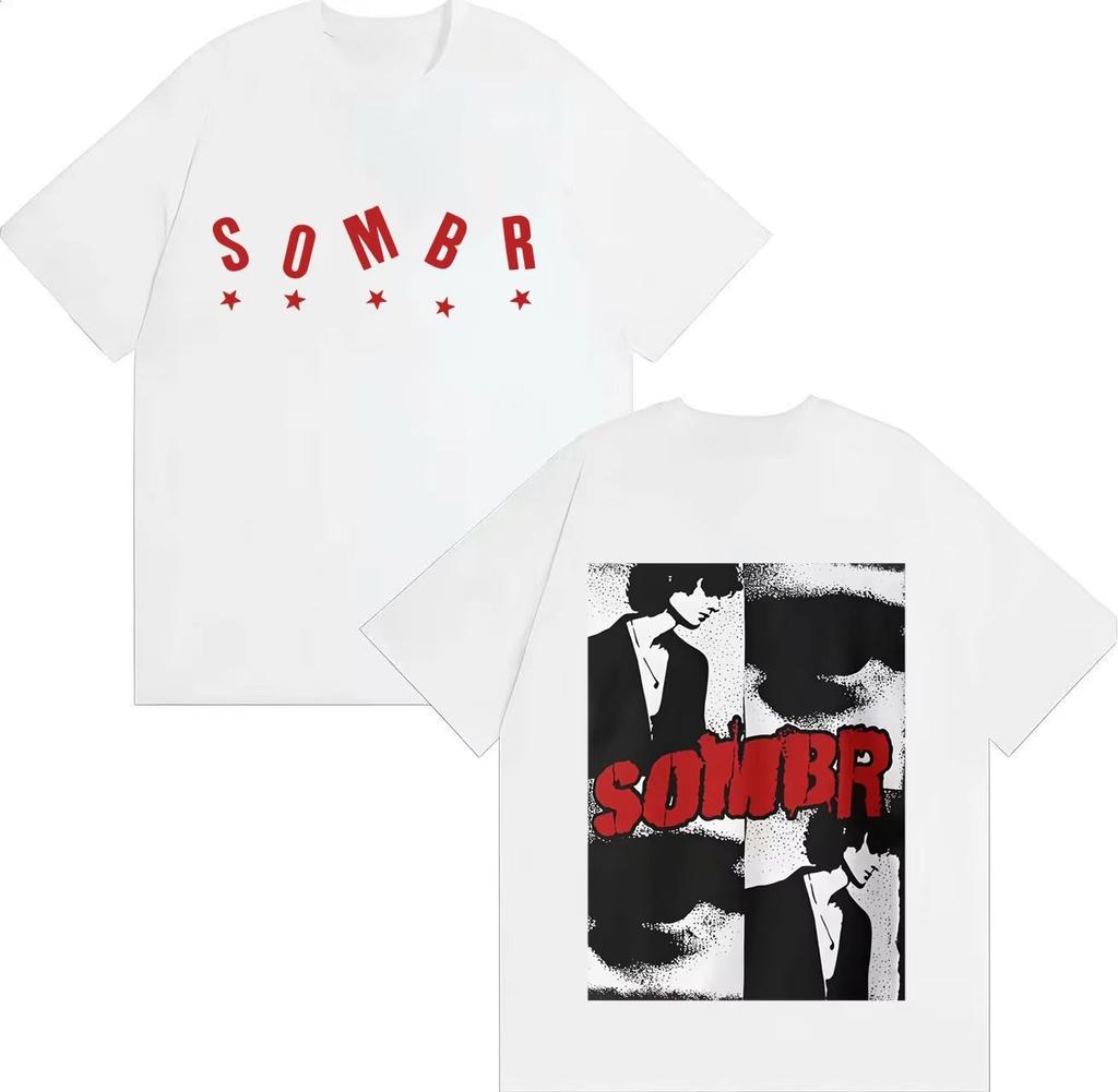 British Singer SOMBRs Classic Poster Fashion Harajuku 2026 Spring summer Highquality Summer Print Pure Cotton Tshirt