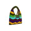 Marni Market Letter Patch Wave Design Woven Technology Acrylic Knit Mini Handbag Women handbag Green Multicolor SHMH0050A2FW305STV76