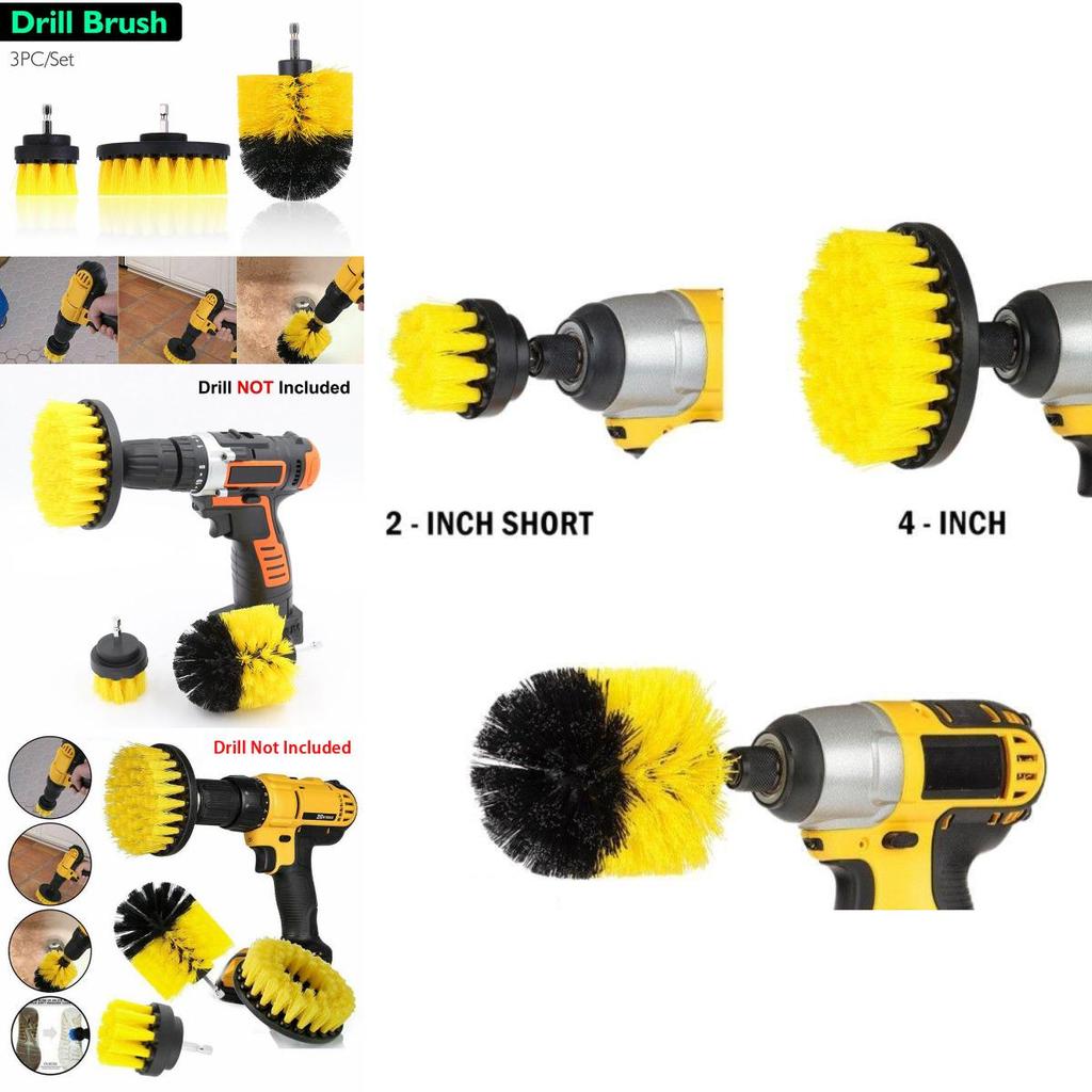 Premium 360 Grad Turbo Power Scrub Badezimmer Bodenfliesen Reinigungsbürsten-Set für Bohrer-Set