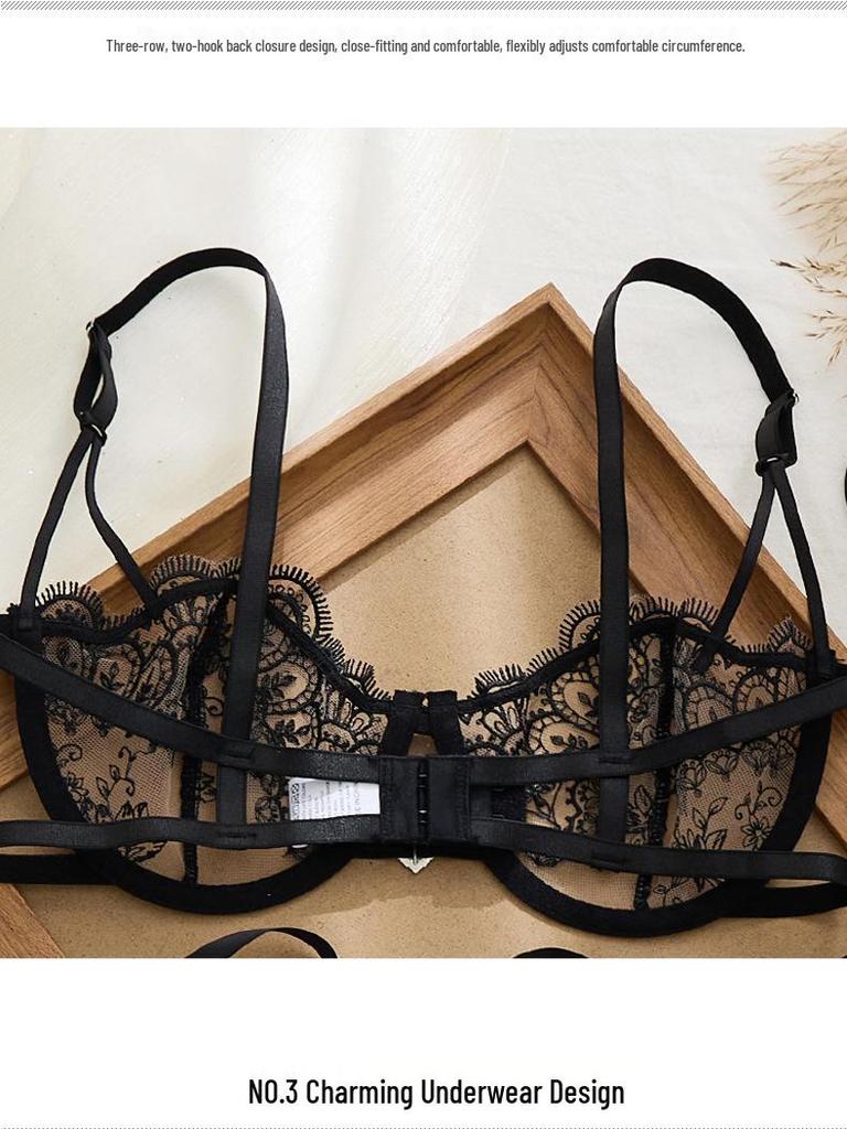 Hot-Selling Translucent Bow Ribbon Lingerie Set - Temptation Flirting Bra 201