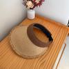 Woven Straw Visor Cap Sunscreen Summer Sun Cap Simple Empty Top Hat  Seaside