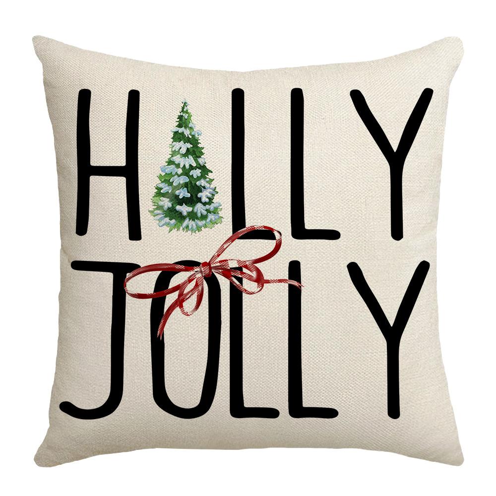 New Christmas Pillow Farm Truck Bow Garland Home Cushion Pillow Cover