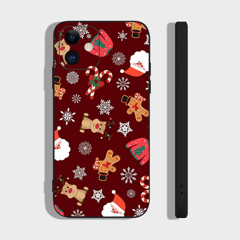 G-Gingerbread Man Christmas Phone Case For IPhone 17 Air 16 15 14 13 Pro Max 11 12 Black Silicone Cover