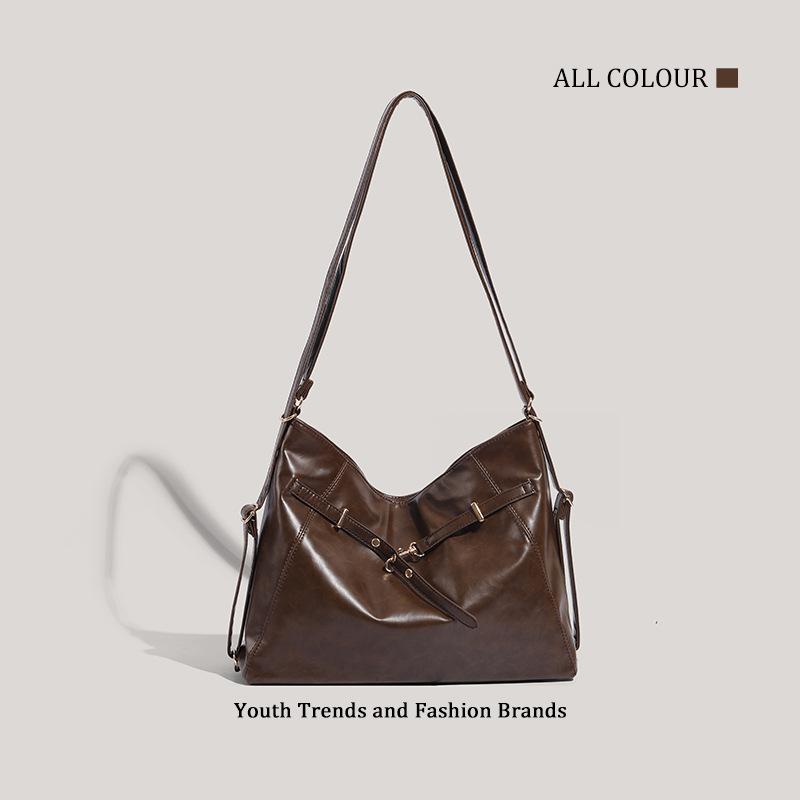 

Ретро сумка через плечо на одном плече, женская осенне-зимняя новая модная сумка-тоут, один набор из трех многоцелевых маленьких рюкзаков темно-коричневого