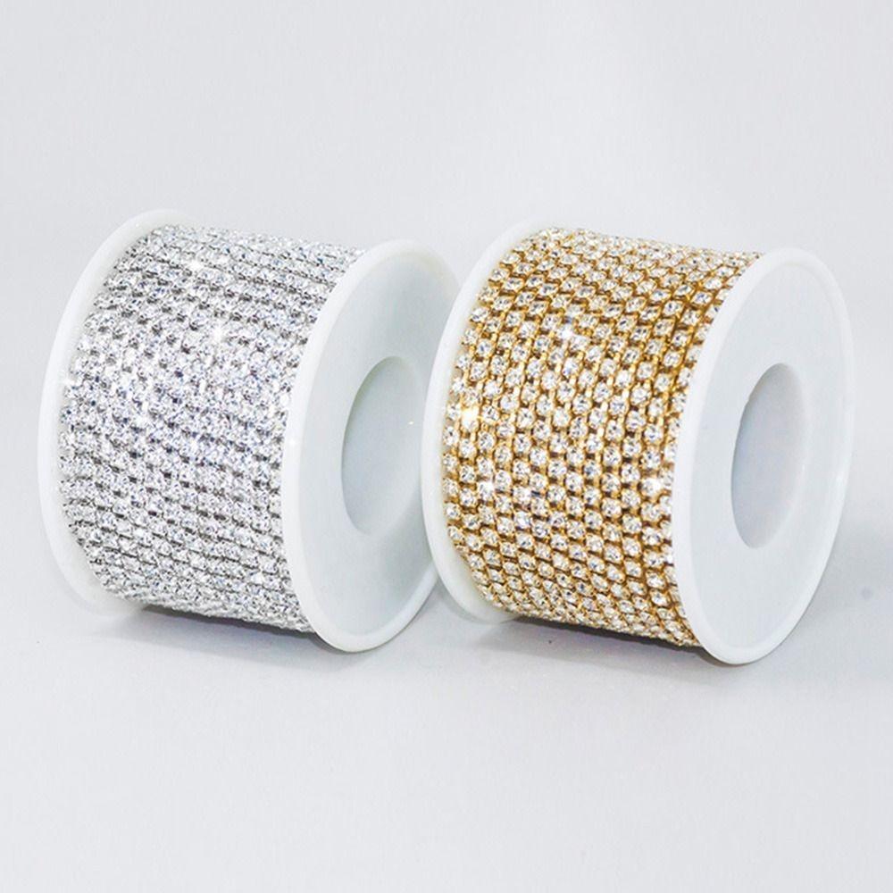 Gold Sliver Tassel AB Dense Claw Chain Glitter Crystal Diamond Beads  Home Decor