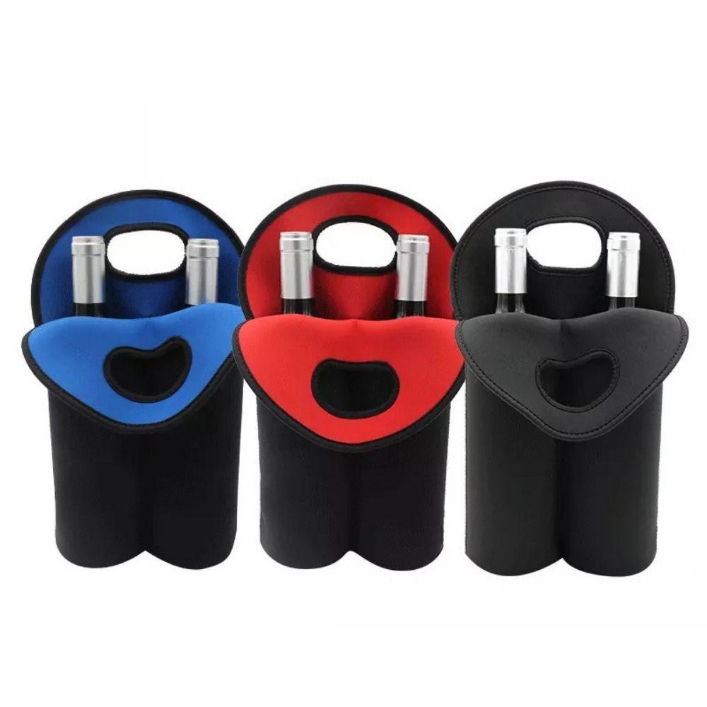 Neoprene Can Carrier Tote 2 Bottles Water Bottle Cover Wine Cooler Bag  Wine Accessories