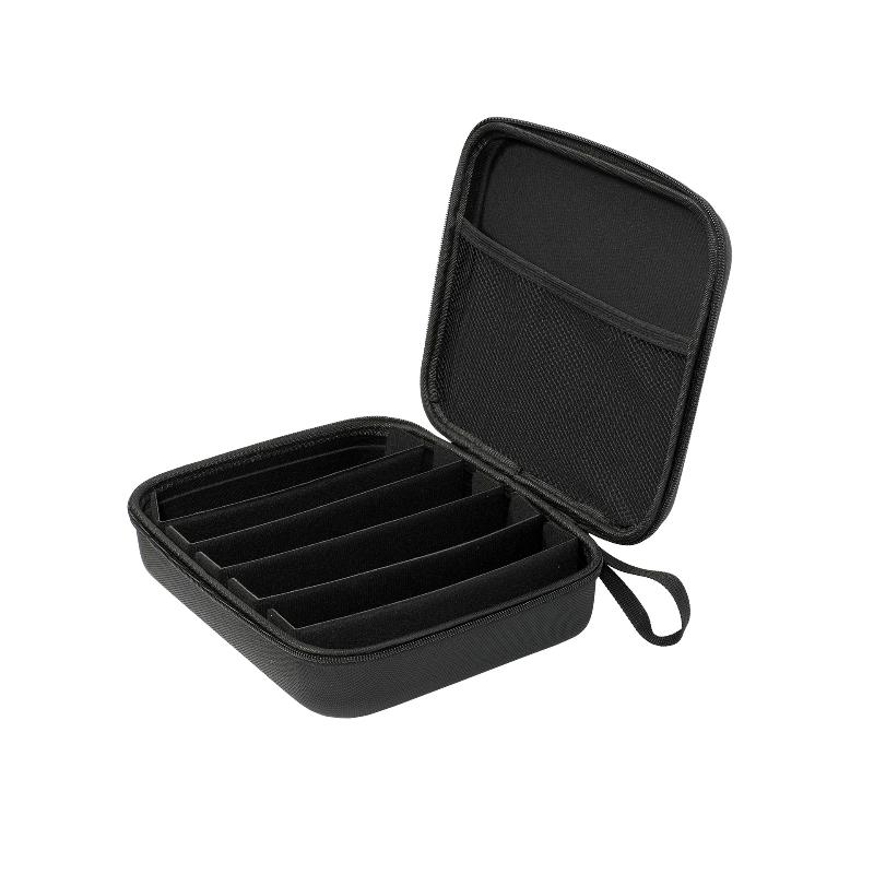 4/5/6/7/8 Compartments Adjustable Glasses Organizer, Portable Black Storage Bag Case For Travel, Sturdy Dividers Eyewear Box