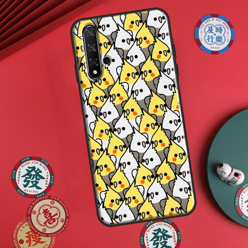 Cartoon Cockatiel Collage For Huawei P20 P30 P40 Lite P60 Pro Nova 12i 11i 8i 12s 9 10 SE Y90 Y60 Y70 Y72 Y61 Y91 Case