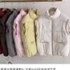 New women's clothing solid color zipper pocket cotton clothes vest fashion stand-up collar temperament commuter jacket