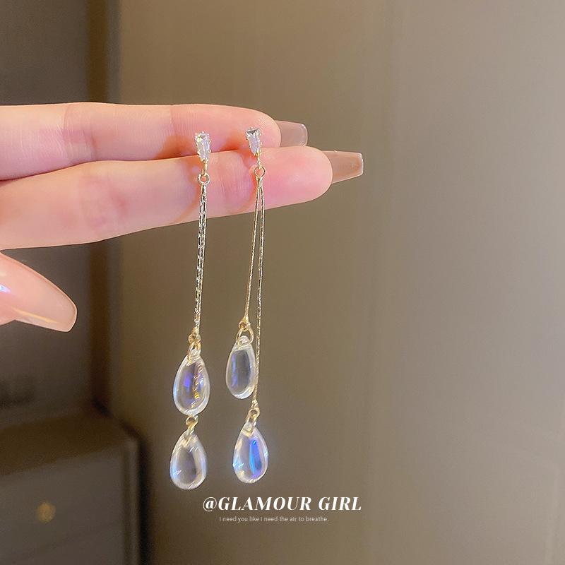 Mori Flower Water Drop Pearl Water Drop Ear Hook Small Fresh Gentle Temperament Earrings Fashion Advanced Versatile Earrings