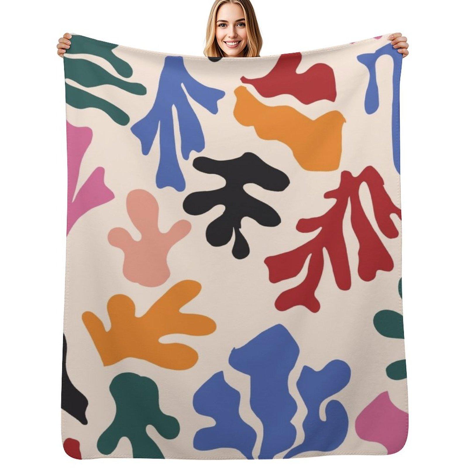 Matisse patterns Throw Blanket Cozy Throw Blanket for Bed Sofa Chair Size: 75*100cm, Weight: 230 GSM