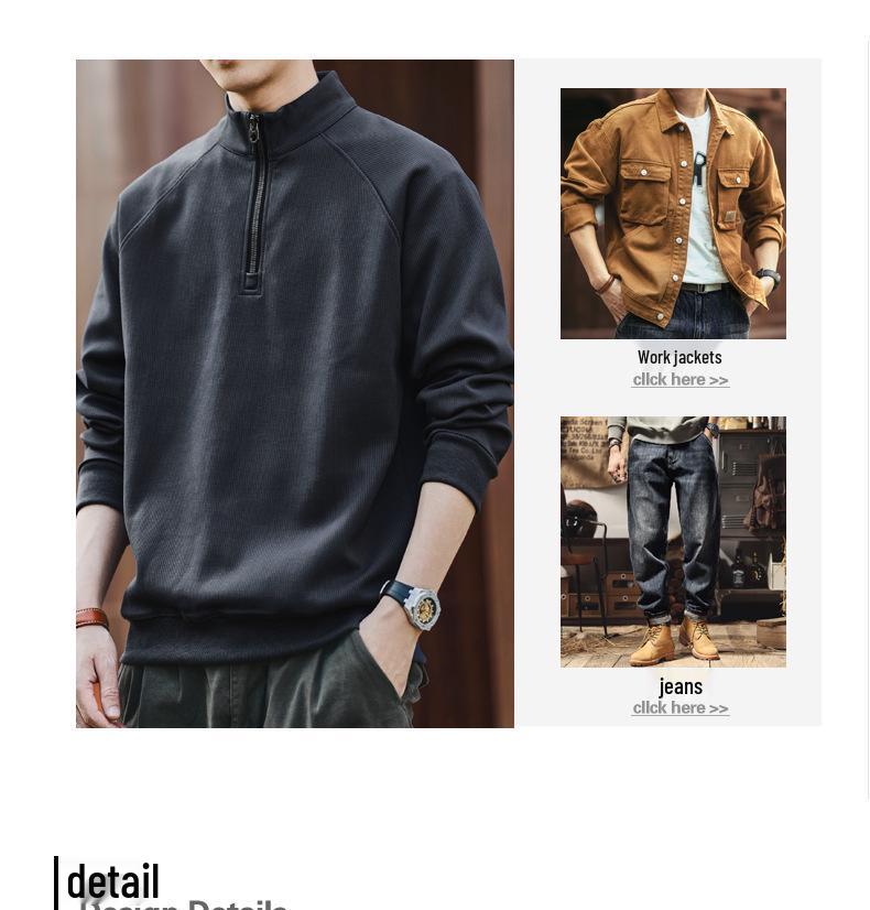 Ge Lan Lu Men's Retro Half-Zip Stand Collar Hoodie - Autumn/Winter Loose Casual Sports Jacket