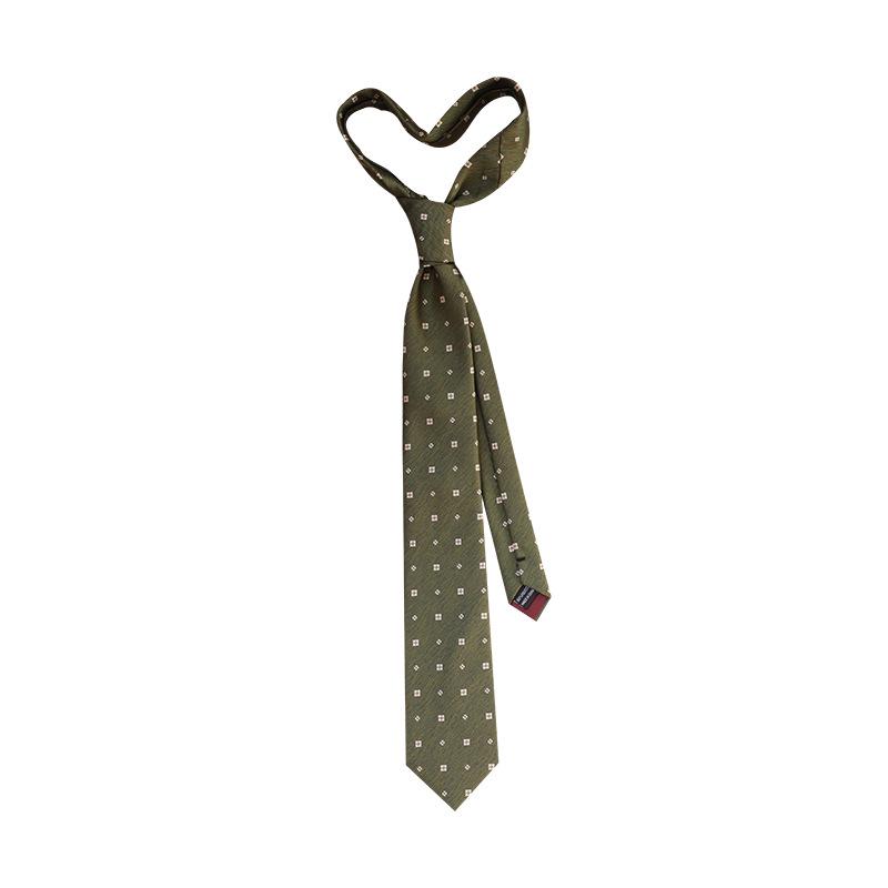 Retro Korean Style 8CM Navy Green Brown Pattern Men's Suit Tie