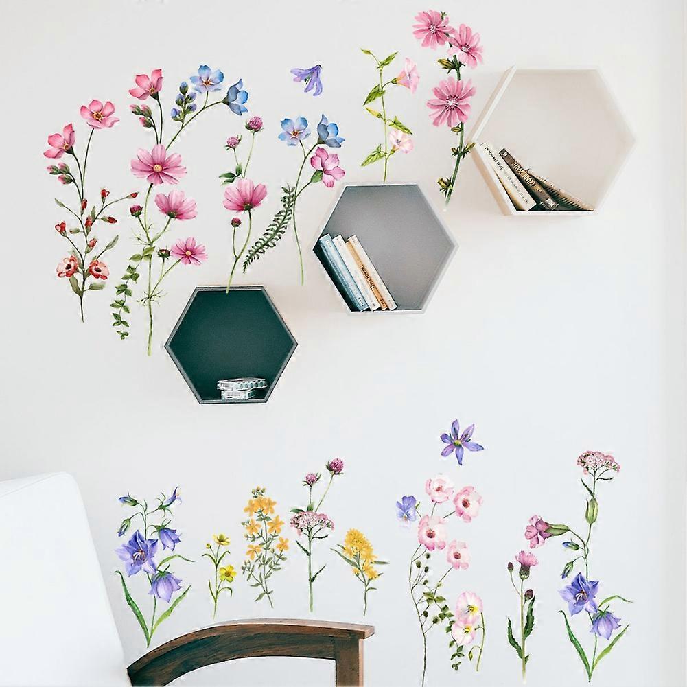 Beautiful Flower Wall Stickers Home Decoration DIY PVC Glass Electrostatic Stickers Home Bathroom Window
